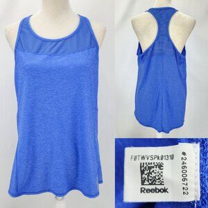 Reebok Womens XL 38" Bust Blue Mesh Upper Neck & Racer Back Athletic Tank Top
